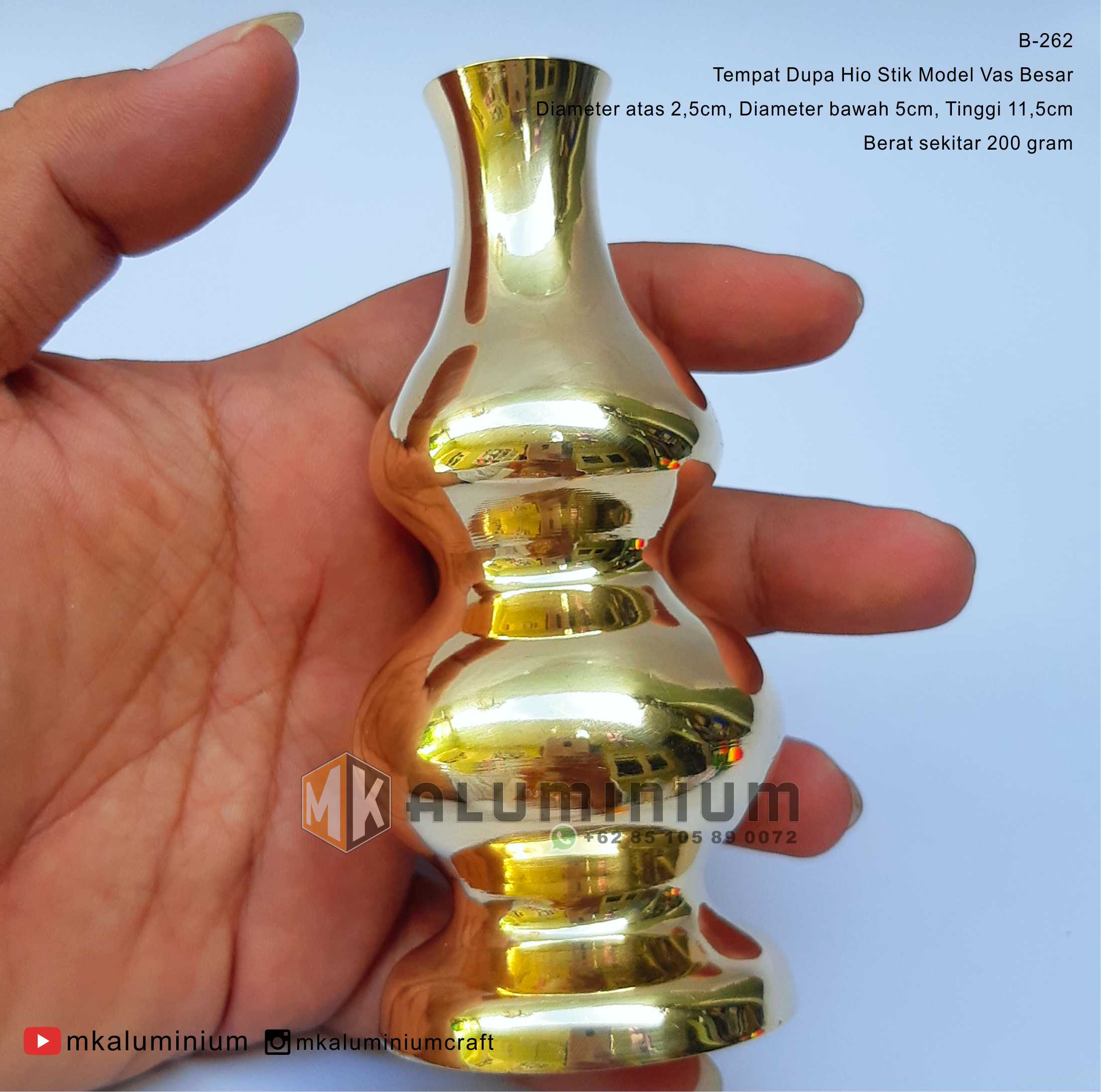 Vas Besar - Tempat Tancap Hio Dupa Batang Stick aromaterapi bahan Kuningan Model Vas Besar Hio Lo - MKโฆ