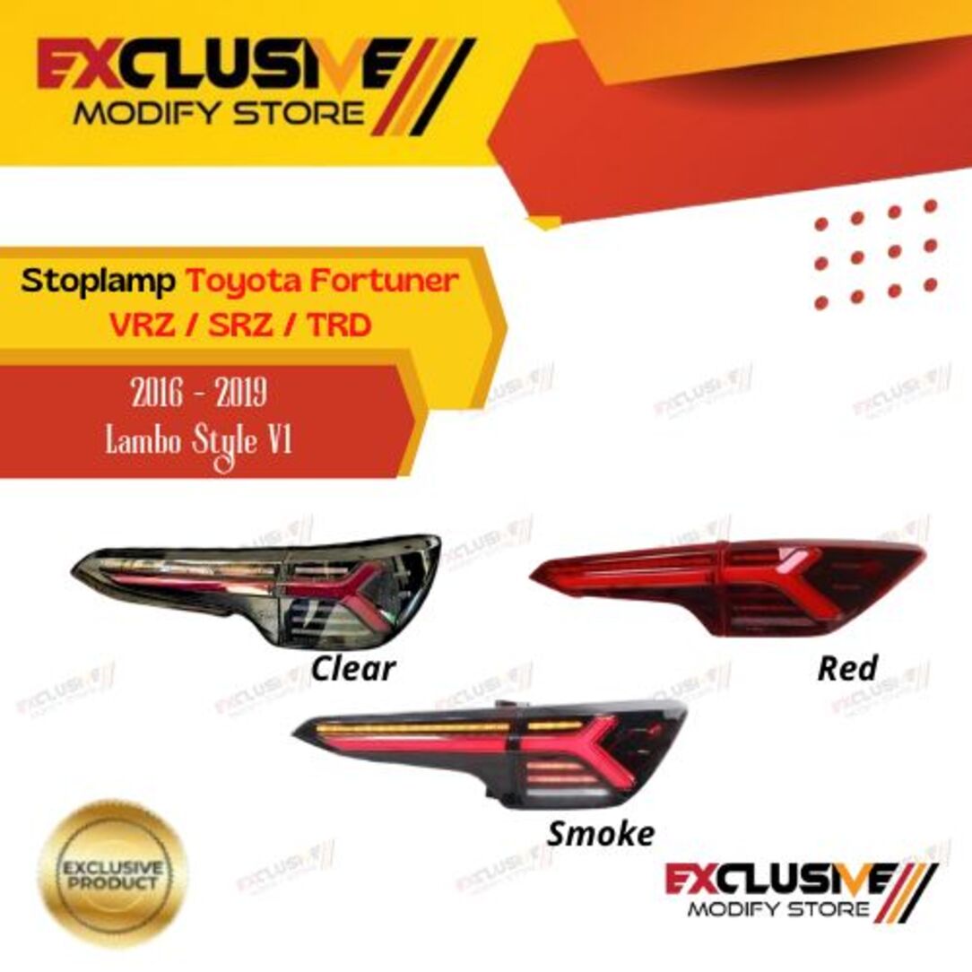 Toyota Fortuner vrz-SRZ (2016 - 2019) Lambo style taillight/stoplamp Harga 3,800,000 rupiah*Gratis Ongkir