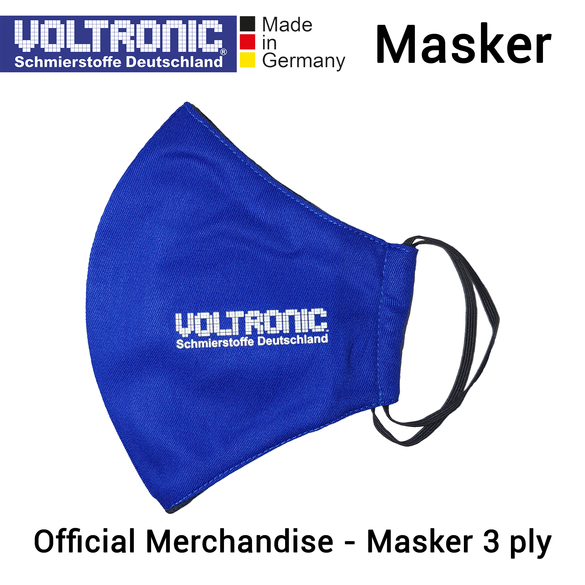 VOLTRONIC Official Merchandise - Masker 3 ply (3 lapis / 3 layer) Masker Kain Harga 100,000 rupiah*Gratis Ongkir
