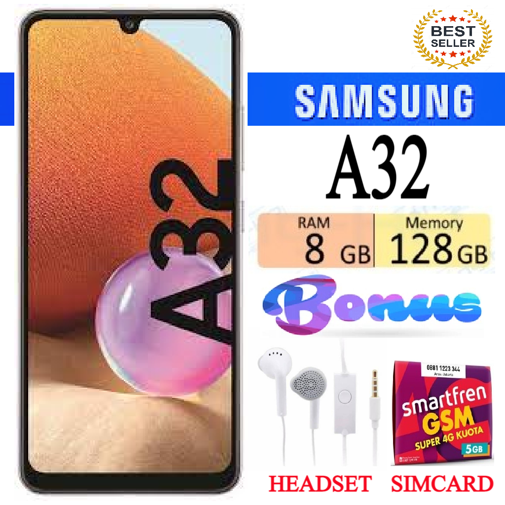 Samsung Galaxy A32 RAM 8/128 GB FULLSET Bergaransi - FREE SIMCARD - PROMO Harga 2,026,500 rupiah*Gratis Ongkir