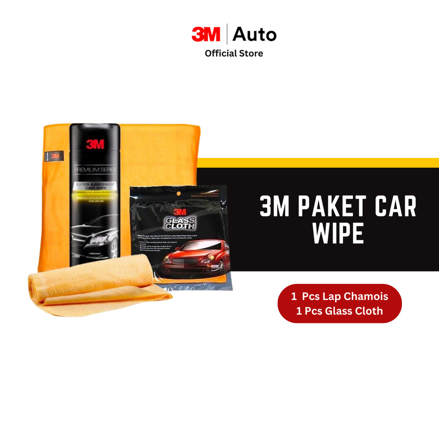 Car wipe pack 3m-chamois wipe and glass wipe Harga 103,400 rupiah*Gratis Ongkir