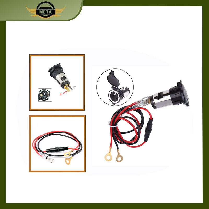 Original 12 volt waterproof motorcycle car charger lighter socket cable Harga 16,199 rupiah*Gratis Ongkir