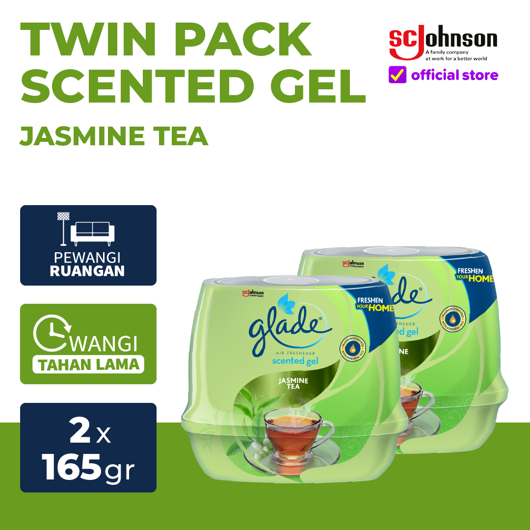 (Twin Pack) Glade Scented Gel Jasmine Tea 165Gr Harga 53,326 rupiah*Gratis Ongkir