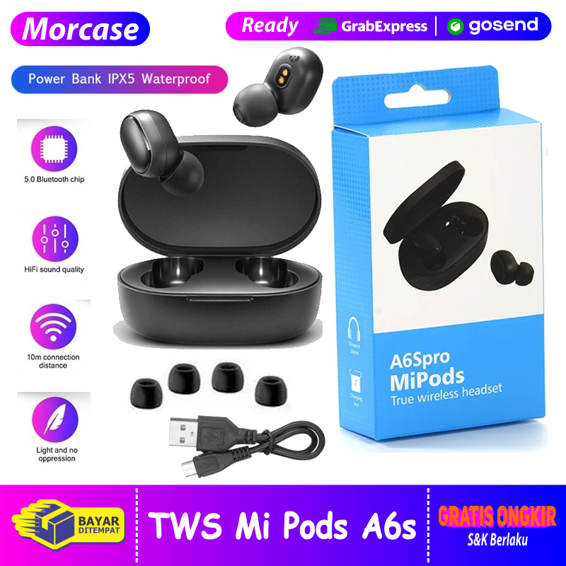 MOR TWS Wireless Earphone Headset Bluetooth True Wireless