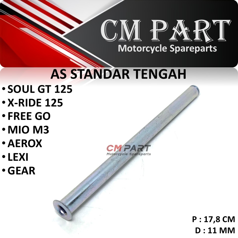 As Standar Tengah / Cagak Dua MIO M3 X-RIDE 125 SOUL GT 125 AEROX LEXI FREE GO GEAR Harga 9,999,999 rupiah*Gratis Ongkir