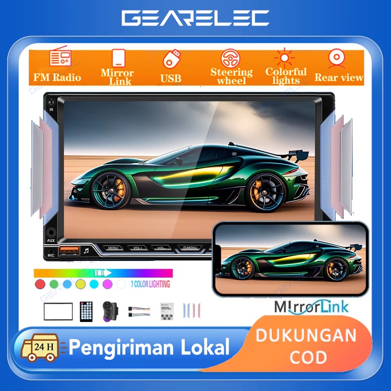 Head Unit Double Din 7 Inch Bluetooth Audio Car Mp5 Player in Touch Screen Radio and Led Car Reverse Camera Harga  130,000 Ringgit*Penghantaran Percuma