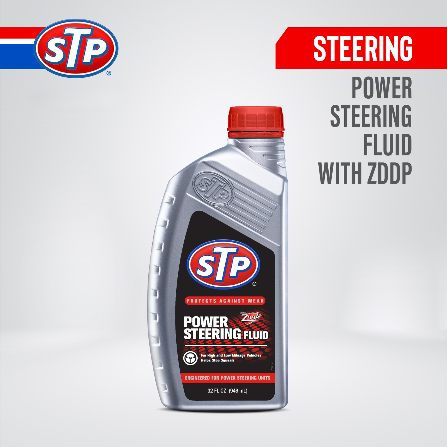 STP power steering fluid 946 ml red fluid for car steering wheel Harga 107,590 rupiah*Gratis Ongkir