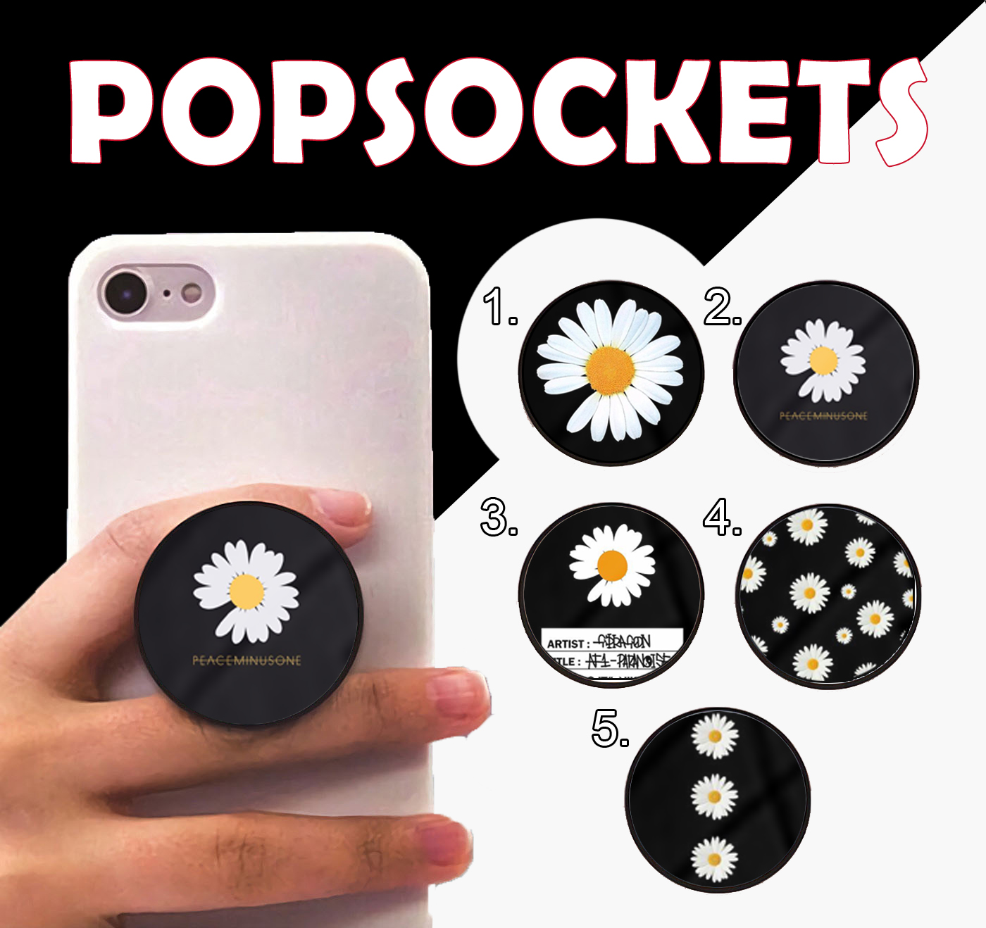 スマホアクセサリー peaceminusone phone pop up grip PEACEMINUSONE