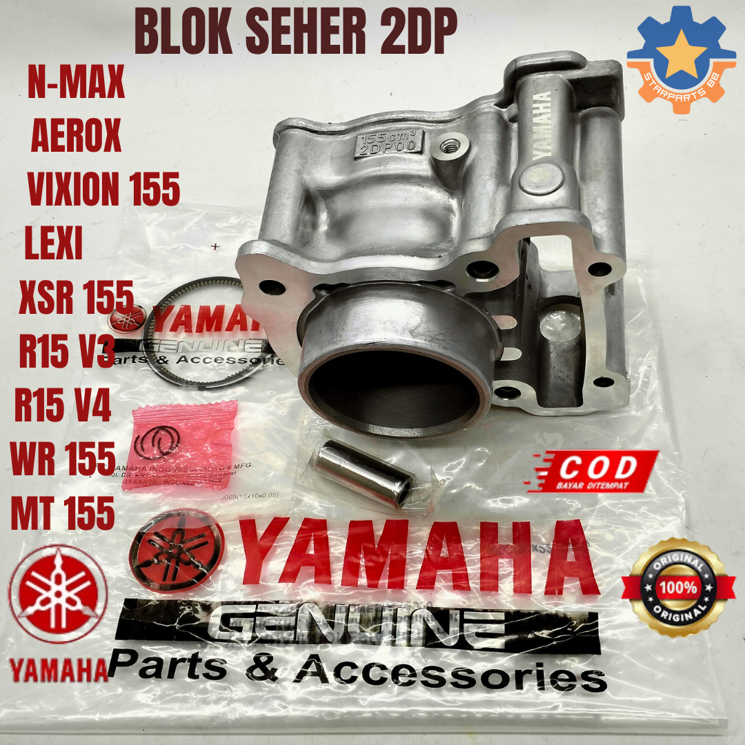 Blok Seher 2Dp Yamaha Aerox N-Max Lexi R 15 V3 V4 Xsr Mt Wr Vixion 155 Original Original Ygp Ring Piston Harga 677,300 rupiah*Gratis Ongkir