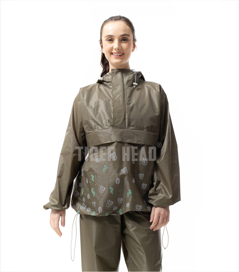 Tiger Head Jas Hujan Kantung Kangguru Olivia - Kode 70021 Kangoroo Harga 129,000 rupiah*Gratis Ongkir