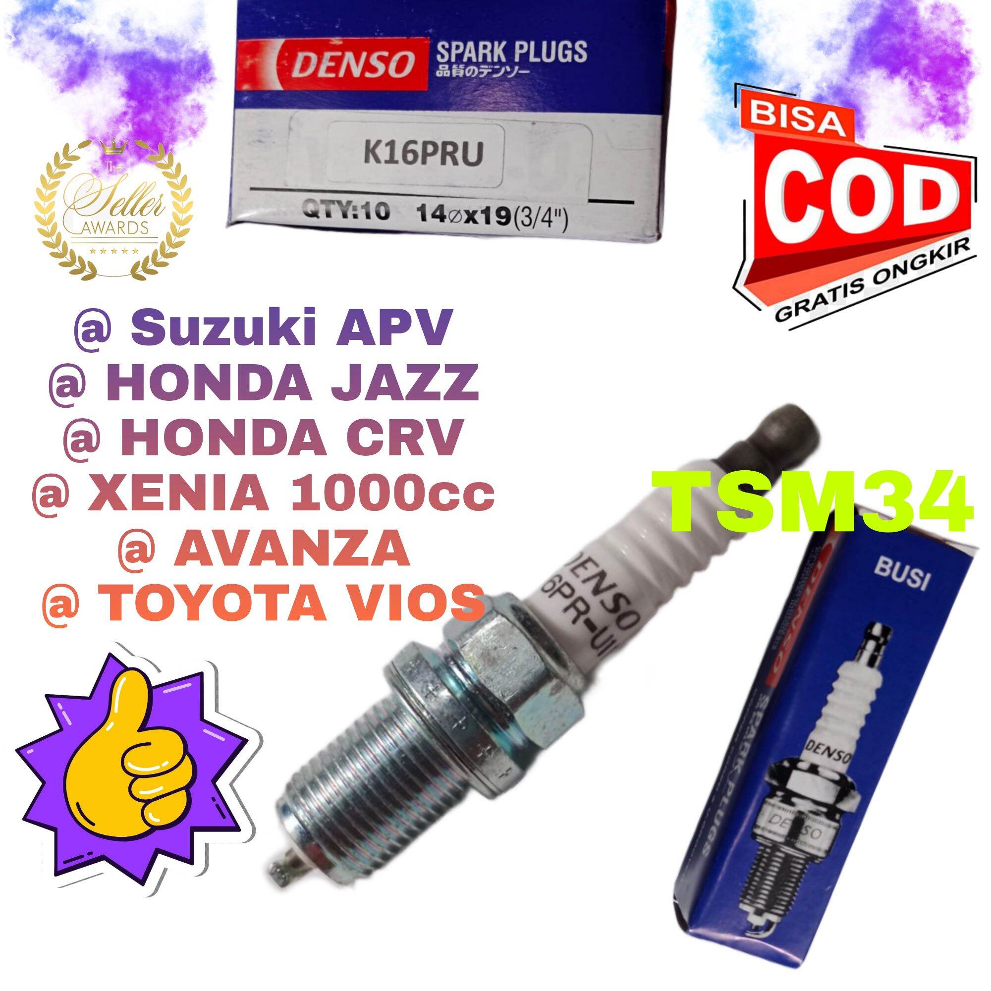Busi Denso K16-PRU busi AVANZA / XENIA 1000 / TOYOTA VIOS / APV / Honda JAZZ / LUXIO / RUSH Harga 15,250 rupiah*Gratis Ongkir