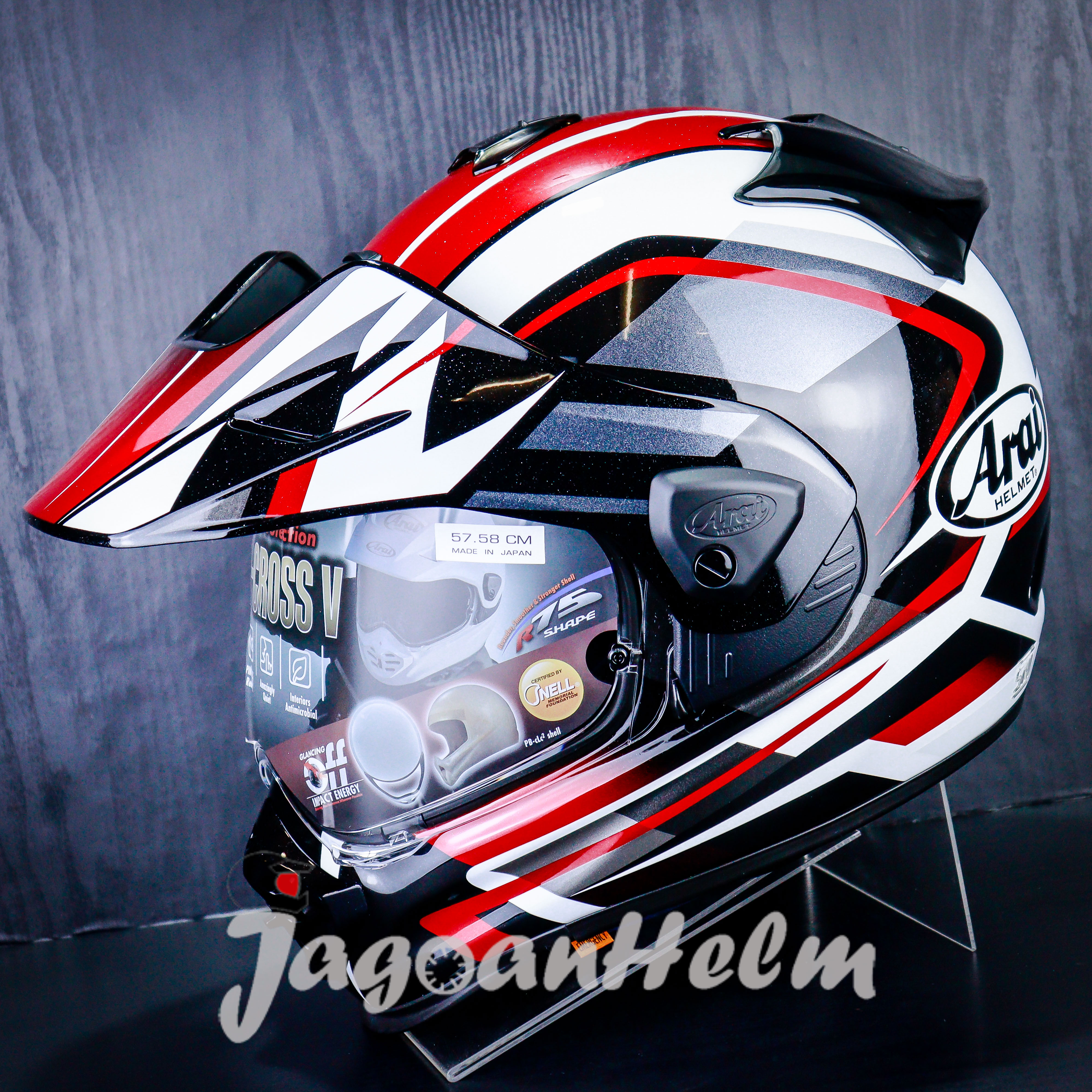 ARAI HELM TOURCROSS V DISCOVERY | RED | ARAI TOUR CROSS V SUPER MOTO Harga 11,500,000 rupiah*Gratis Ongkir
