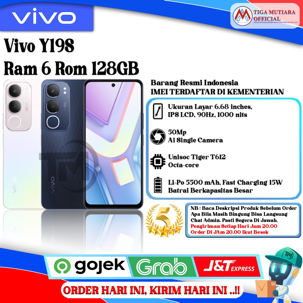Vivo Y19S Ram 6 Rom 128GB Harga 1,575,000 Ringgit*Penghantaran Percuma