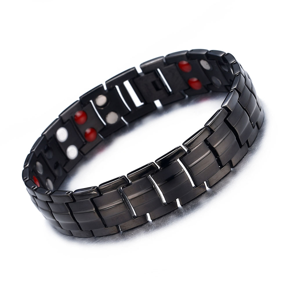 Original new fashion jewelry hot sale titanium steel 4-in-1 double row magnets weight loss healthy ene…