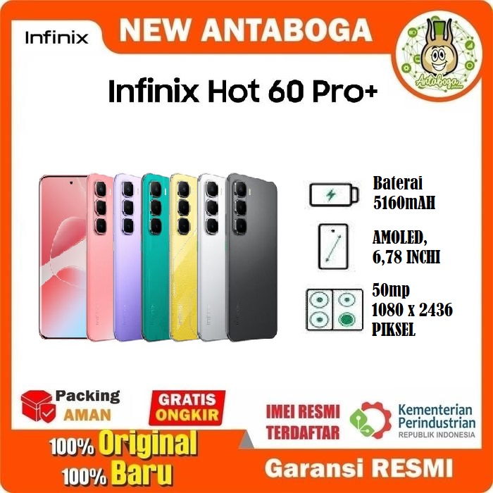 Infinix Hot 60 Pro Plus 8/128 & 8/256 GB official warranty Harga  2,490,000 Ringgit*Penghantaran Percuma