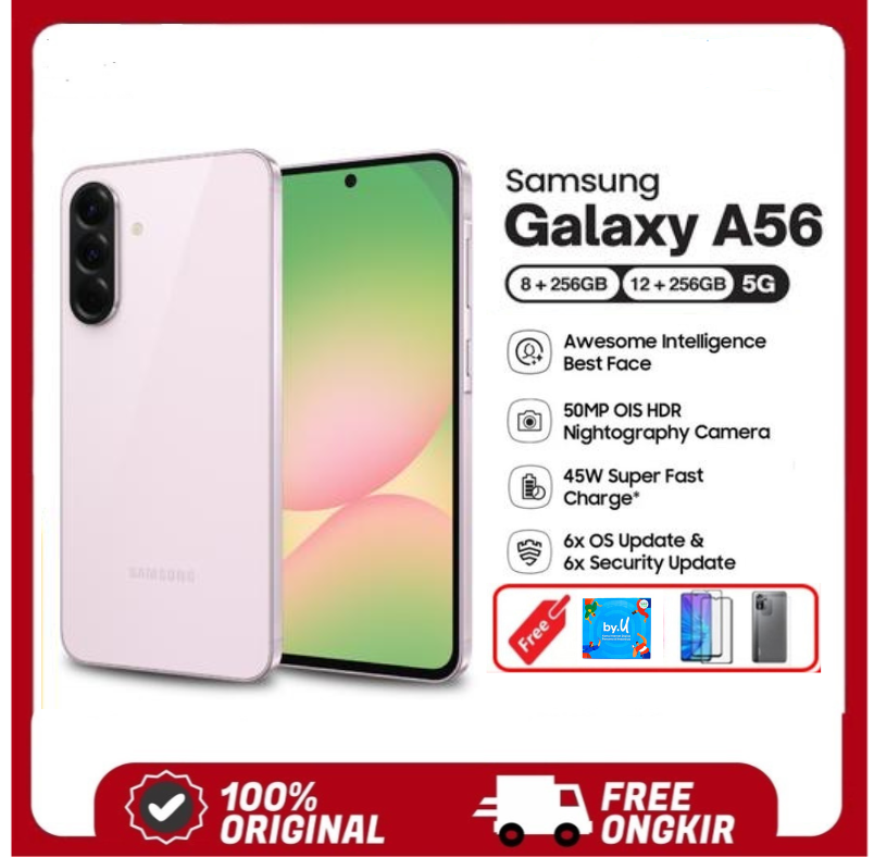 Samsung Galaxy A56 5g (8/256 Gb - 12/256 Gb) 5g | Ai Smartphone | 50Mp Ois Hdr Camera | 45W Super Fast Charge - Awesome Graphite. Harga 4,872,000 rupiah*Gratis Ongkir