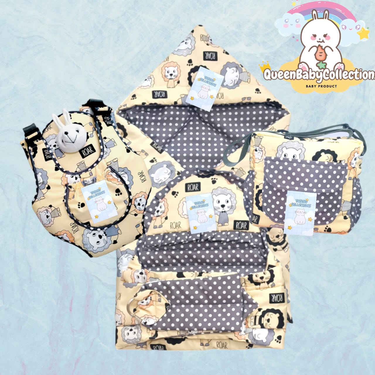Paket Hemat Set Perlengkapan Bayi 4 Pcs Selimut,Gendongan Samping ,tas dan ransel
