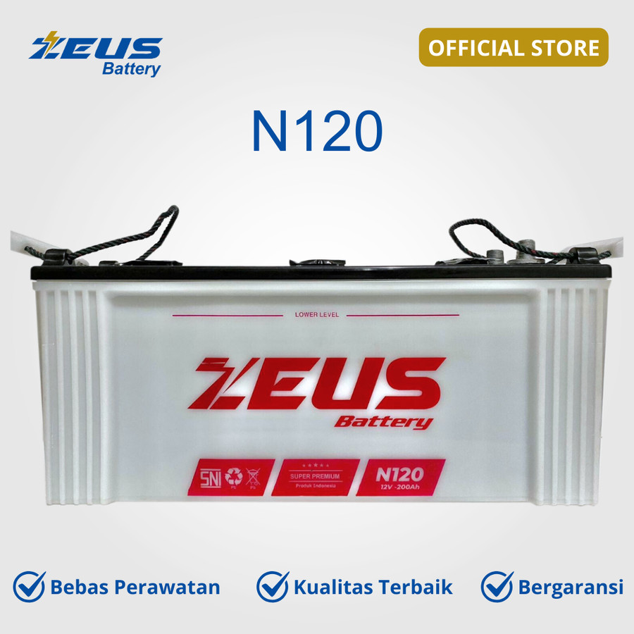 Aki Mitsubishi Truck 220 PS, Bus, Isuzu Truck TXD/TLD Series Accu Basah N120 Zeus Low Maintenance Harga 2,017,240 rupiah*Gratis Ongkir