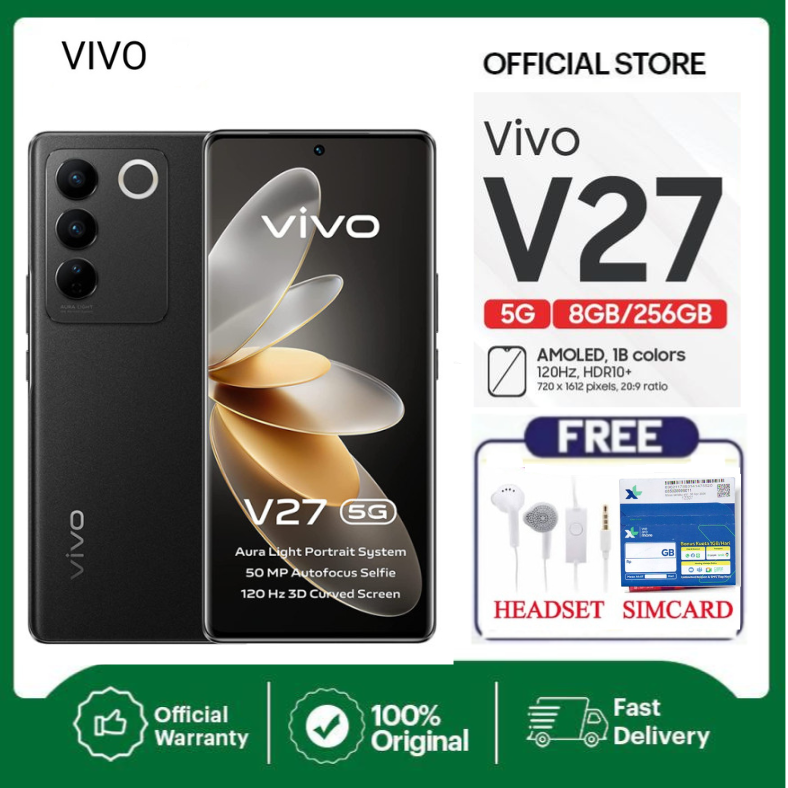 HP VIVO V27 5G 8/256 GB - VIVO V 27 5G RAM 8GB ROM 256GB GARANSI RESMI - Toko Harga 3,770,000 rupiah*Gratis Ongkir