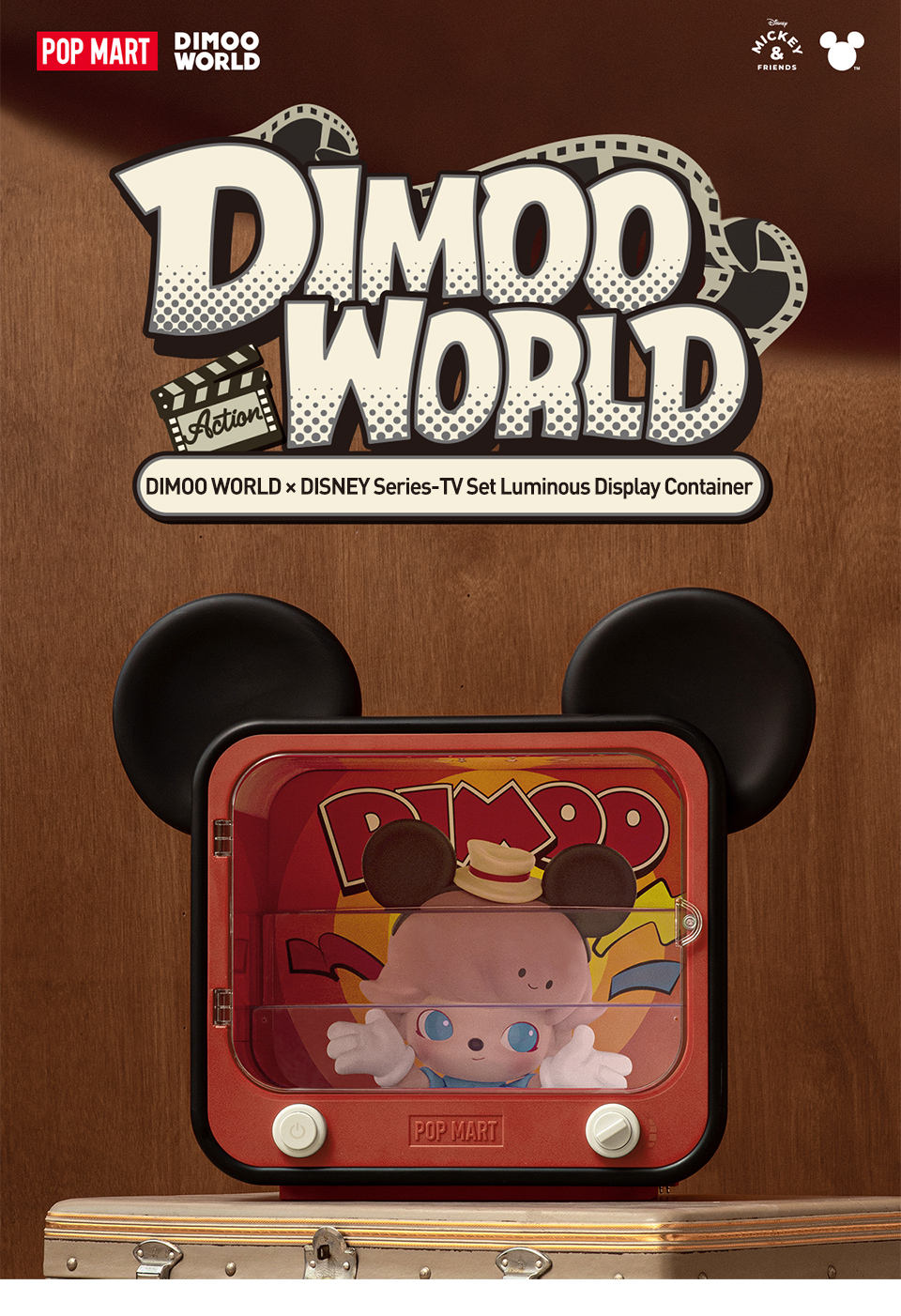 POP MART DIMOO WORLD × DISNEY Series - TV Set Luminous Display Box