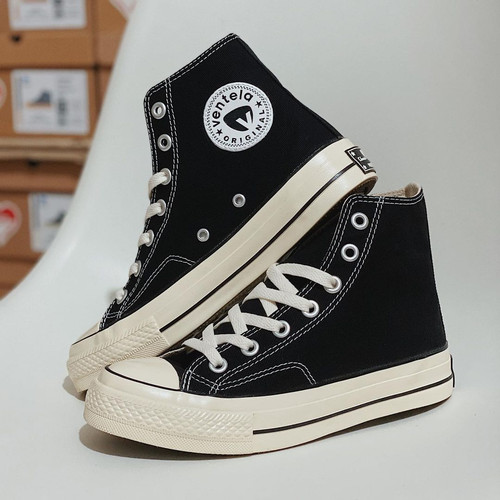 SEPATU VENTELA BTS HIGH BLACK IN WHITE SEPATU VENTELA BTS TINGGI PRIA WANITA SEKOLAH COD Harga 89,220 rupiah*Gratis Ongkir