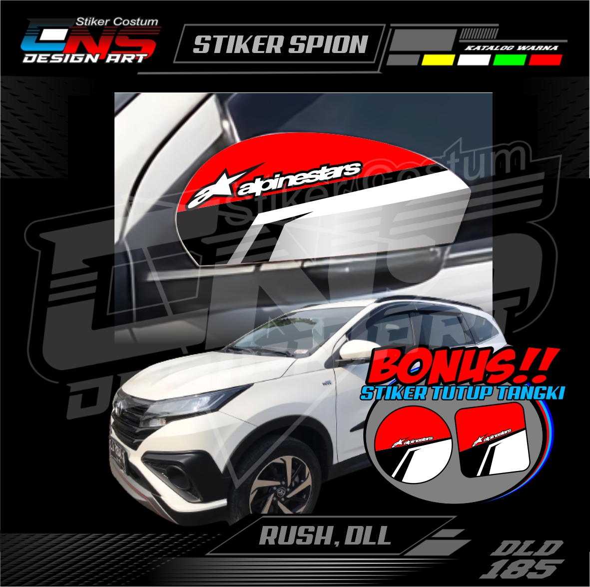 [ Jual Promo Murah ] Stiker Spion Mobil Toyota Rush ALPINESTAR Custom Semua Mobil Stiker Spion Pick Up Stiker Print Stiker Vinyl Stiker Kata Keren Stiker Cewek Vector Hijab - Bisa Request Harga 55,900 rupiah*Gratis Ongkir