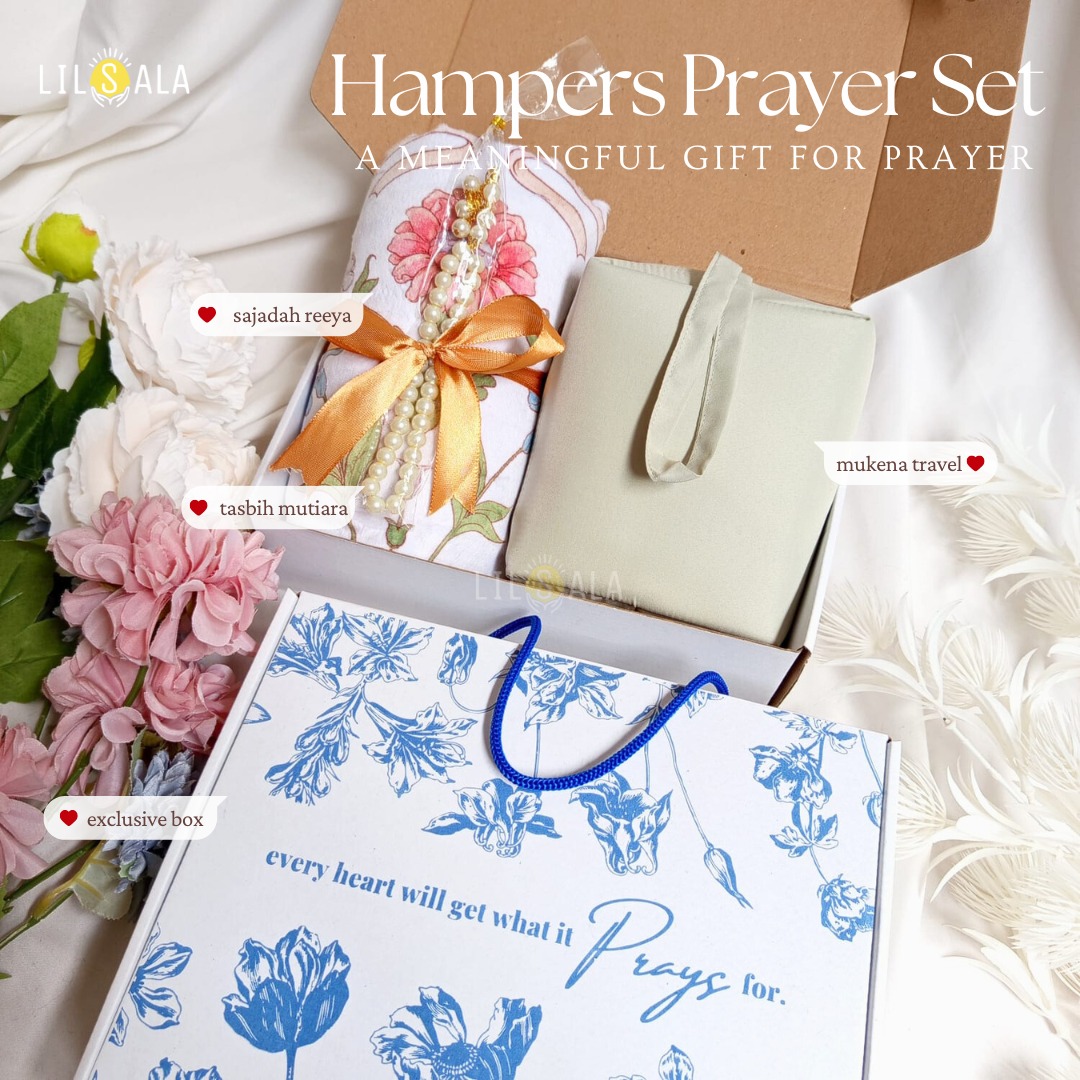[Broka] Hampers Mukena Travel and Sajadah Reeya Anti-Slip Free Pearl Tasbih in hadiah box guru's hadiah