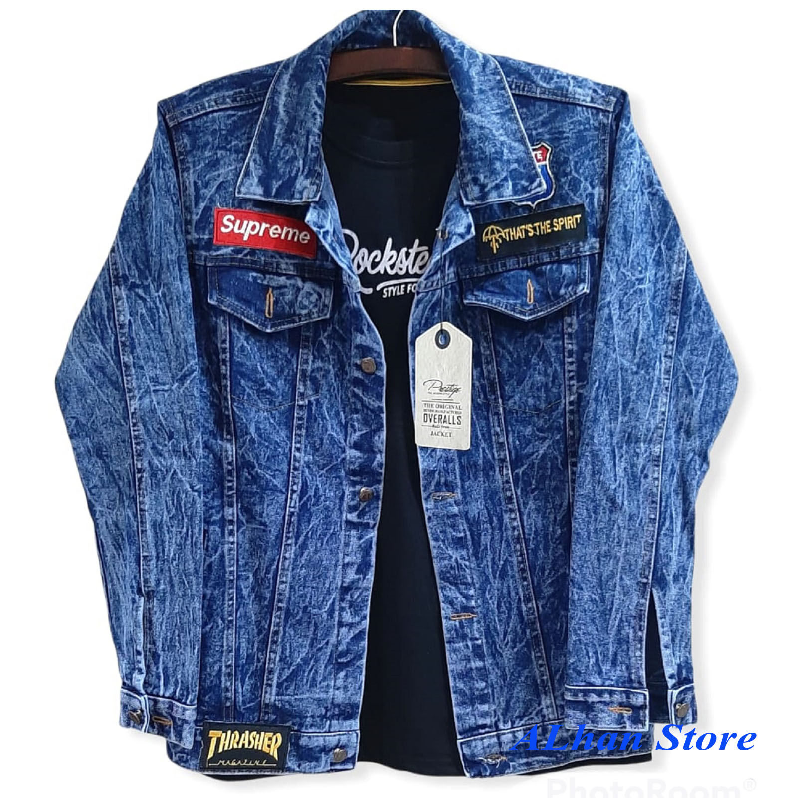 REALPICT) jaket jeans tempel bordir 
