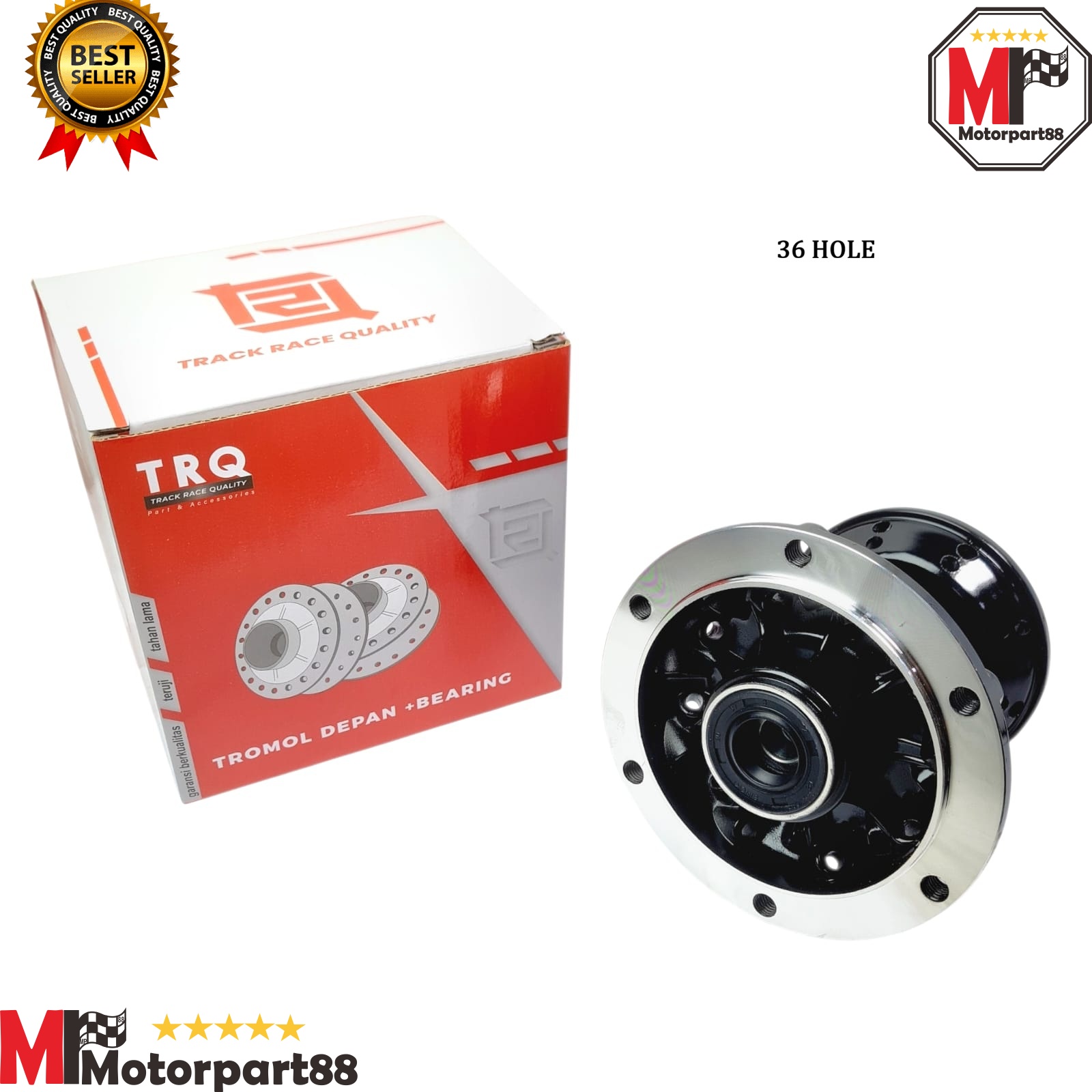 Front tromol front + bearing KLX 150 36H hole black black TRQ Harga 185,900 rupiah*Gratis Ongkir