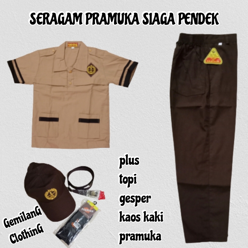 Complete Set of Short Alert Scout Uniform for Boys Class 1 to 6 Primary School by Gemilang Clothing Harga  98,900 rupiah*Gratis Ongkir