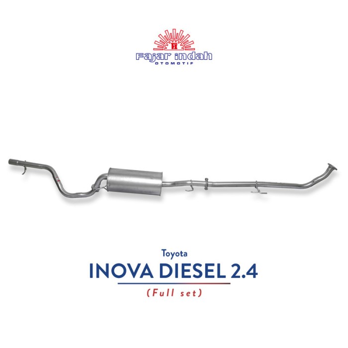 Knalpot Mobil Toyota INOVA DIESEL 2.4 Full Set Harga 2,682,590 rupiah*Gratis Ongkir