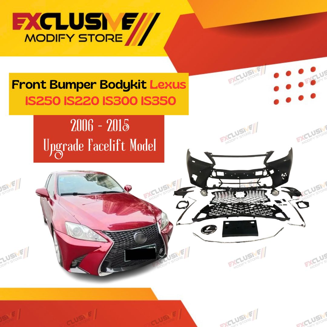 Bodykit front bumper only Lexus IS250 IS220 IS300 IS350 ISF (2006 - 2015) gse20/XE20/ale20/use20 upgrade facelift ISF set mentahan Harga 17,500,000 rupiah*Gratis Ongkir