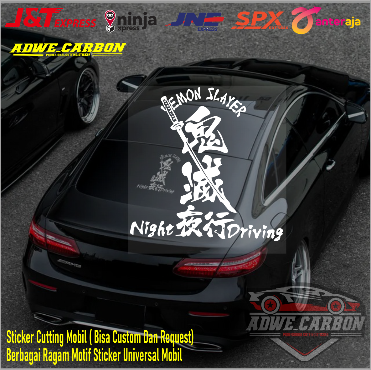 JDM cutting sticker reflective car glass sticker for Toyota Honda BMW Benz Audi VW Mitsubishi Universal Harga 15,000 rupiah*Gratis Ongkir