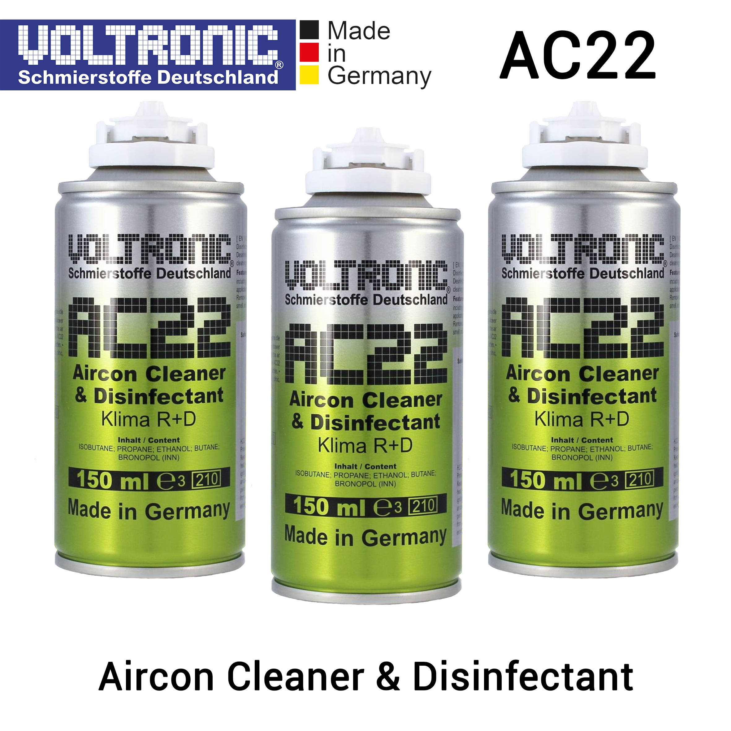 VOLTRONIC AC22 - Aircon + Evaporator Cleaner & Disinfectant (Bundling isi 3 Set) Pembersih AC Mobil Biar Dingin dan Membunuh Kuman Disinfektan, Cuci AC Mobil Harga 943,000 rupiah*Gratis Ongkir