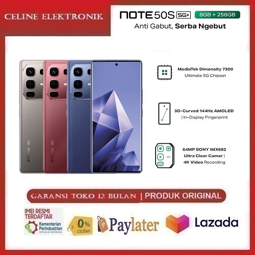Infinix Note 50S 5G+ 8/256GB - Up to 16GB Extended RAM - Dimensity 7300 Ultimate - 6.78” 3D Curved FHD+ Amoled - 64MP OIS - 5200 mAh Giá 2,786,000 Đồng*Miễn phí vận chuyển