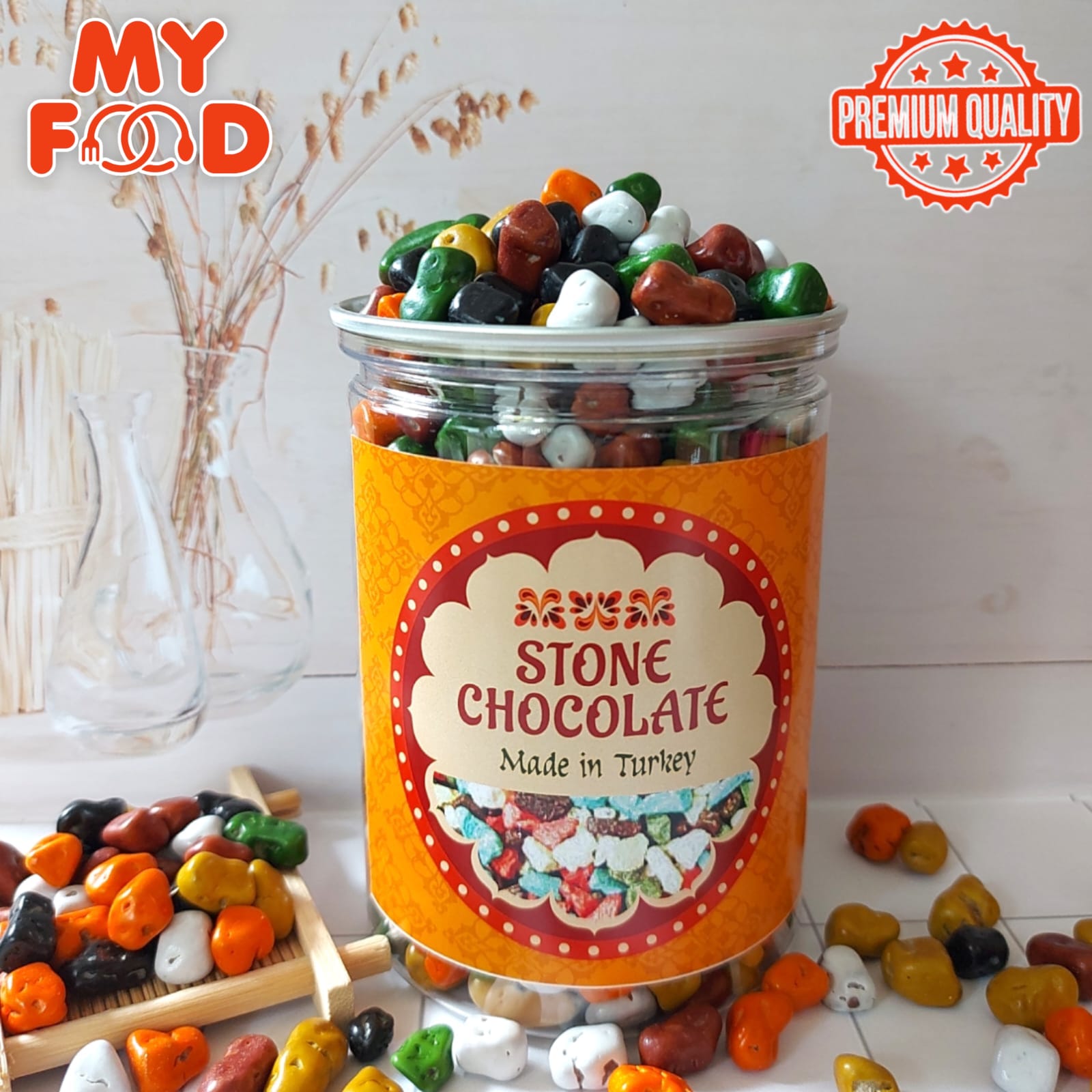 [Myfoodofficial] - Can Stone Chocolate 500gr Hampers Coklat Kerikil Coklat Arab Coklat Turki Kualitas…