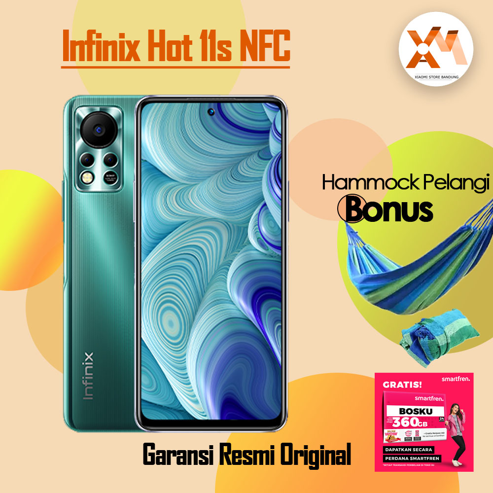Infinix Hot 11s NFC 4GB/64GB - 5000mAh Battery Bonus Kuota Internet ( Garansi Resmi + Gratis Ongkir + COD )