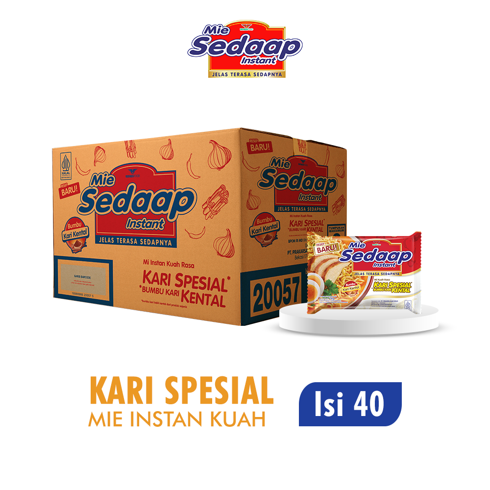 SEDAAP Mie Instan Kari Kental Spesial Bag 40x75GR (1 karton) Harga 116,700 rupiah*Gratis Ongkir