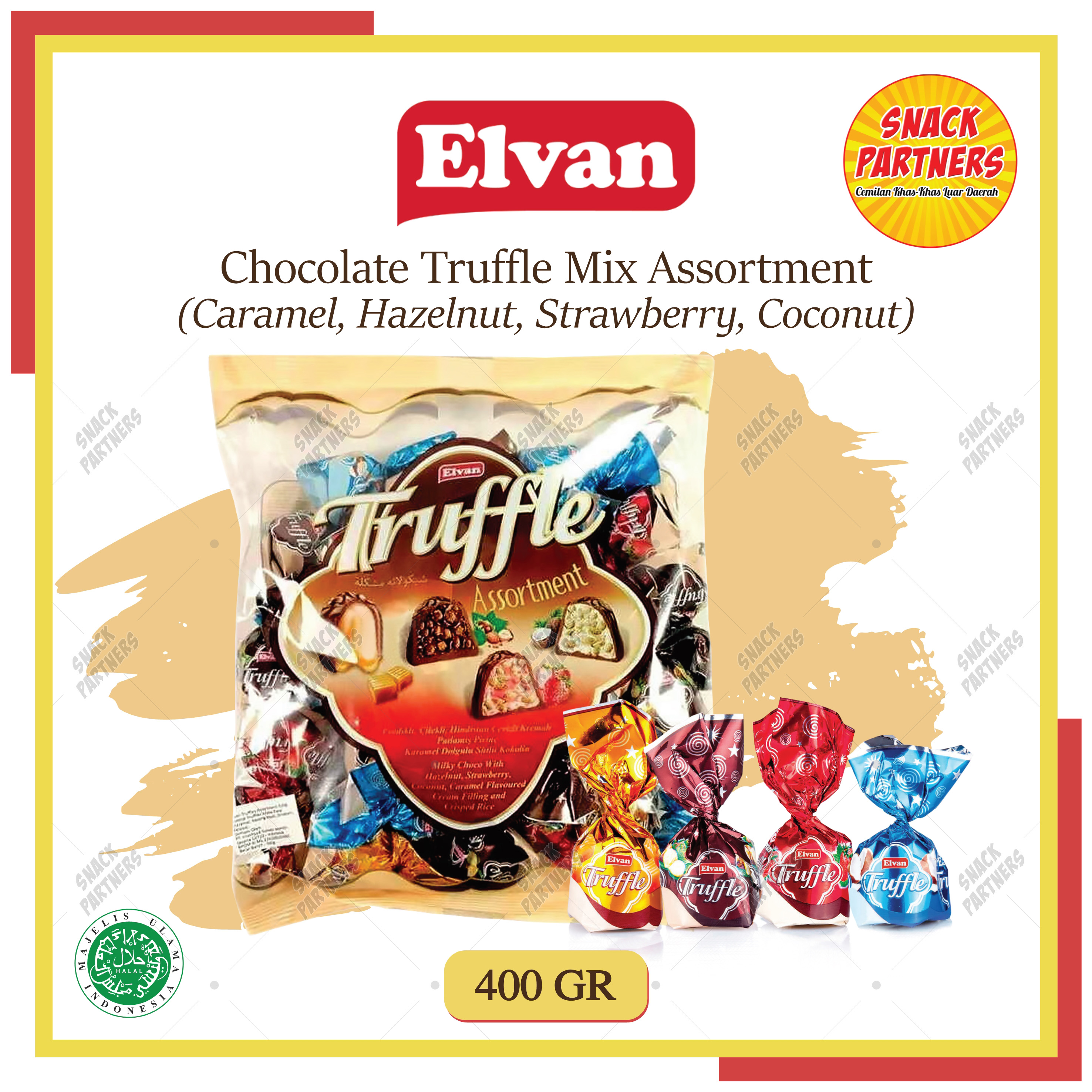 ELVAN Chocolate Truffle Mix Assortment 400 GR - Coklat Truffle Arab Turkey Best Quality Premium - Cara…