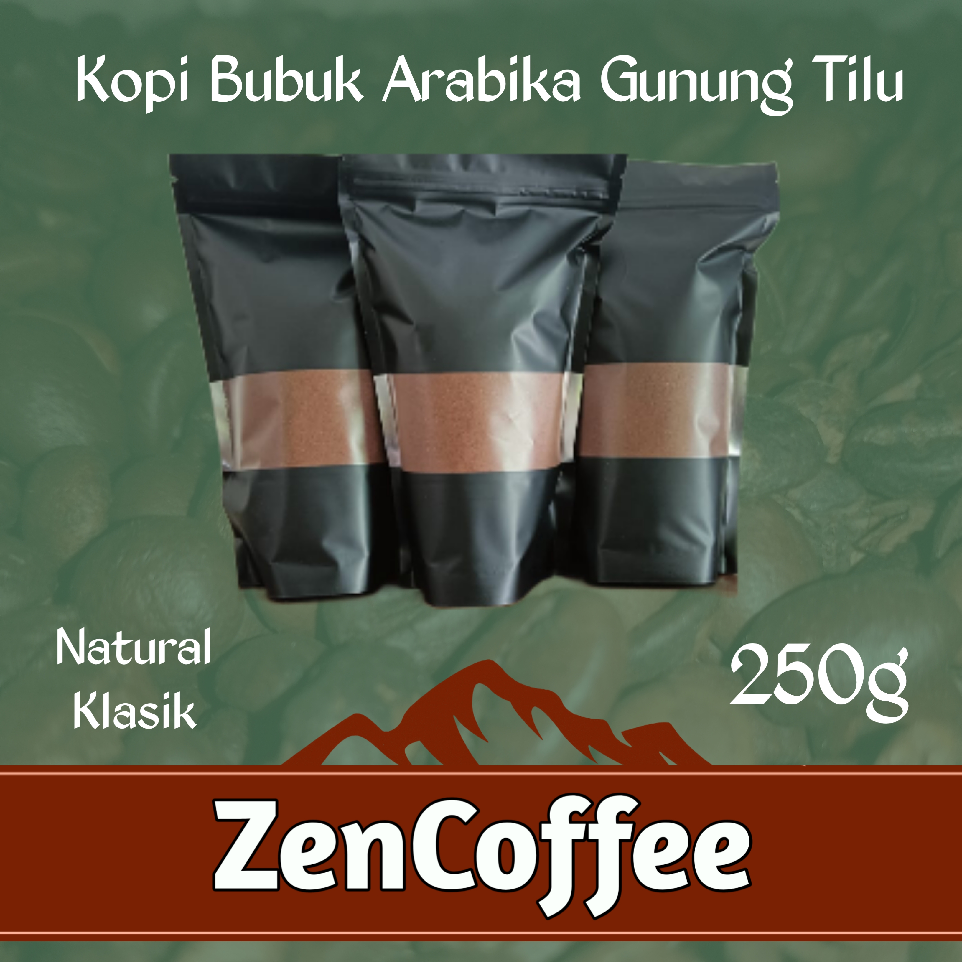 Bubuk Kopi ARABIKA NATURAL Classic 250g Origin Jawa Barat - ZenKopi