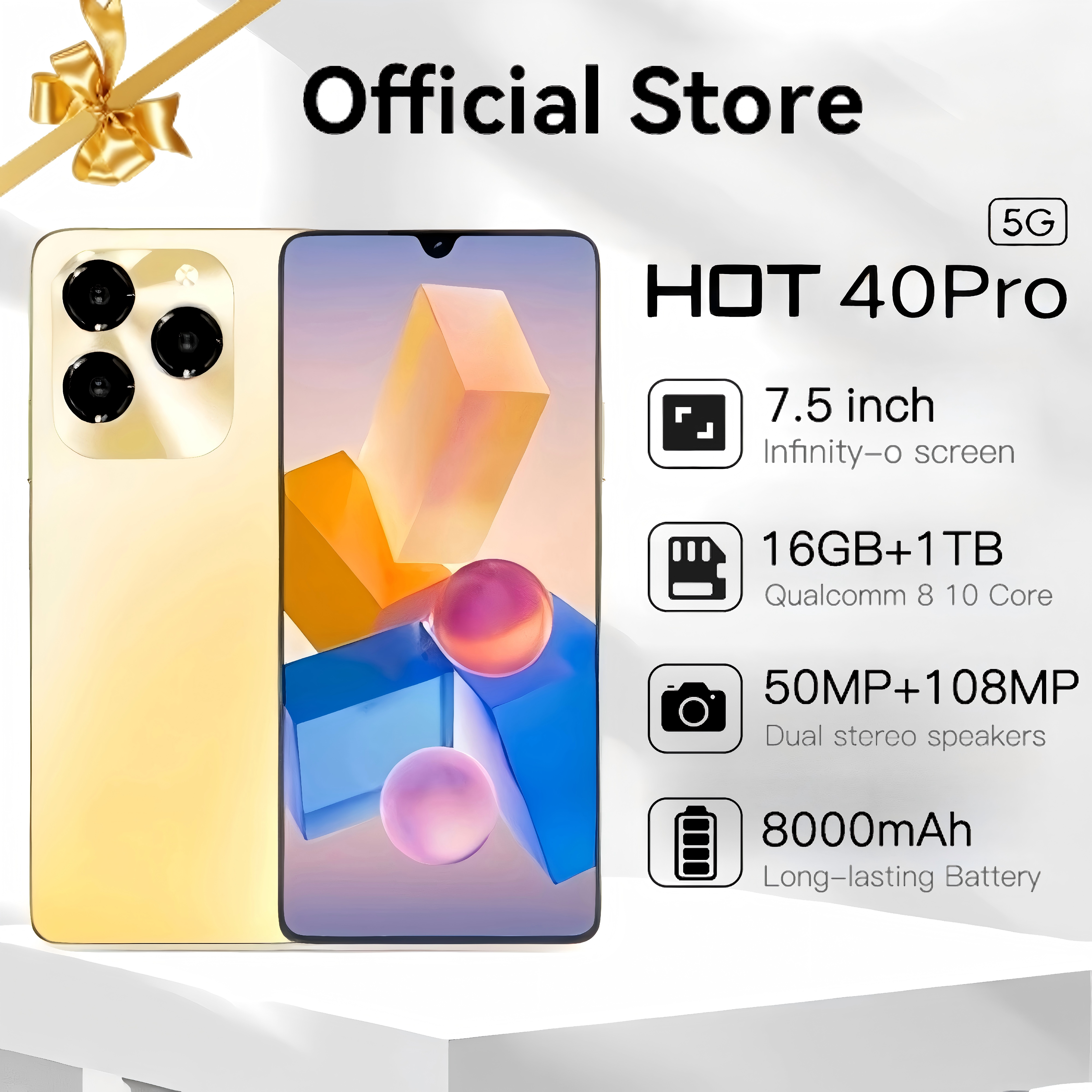 【Can co】cheap HP lnflnx hot40 pro NFC 7.5 inch HD 4G / 5G RAM 16/256GB operating system XOs 13.5 dual card Android 6800mAh WiFi smartphone warranty New Original Original Original product official promo cod is available for gaming phone warranty. Harga 949,000 rupiah*Gratis Ongkir