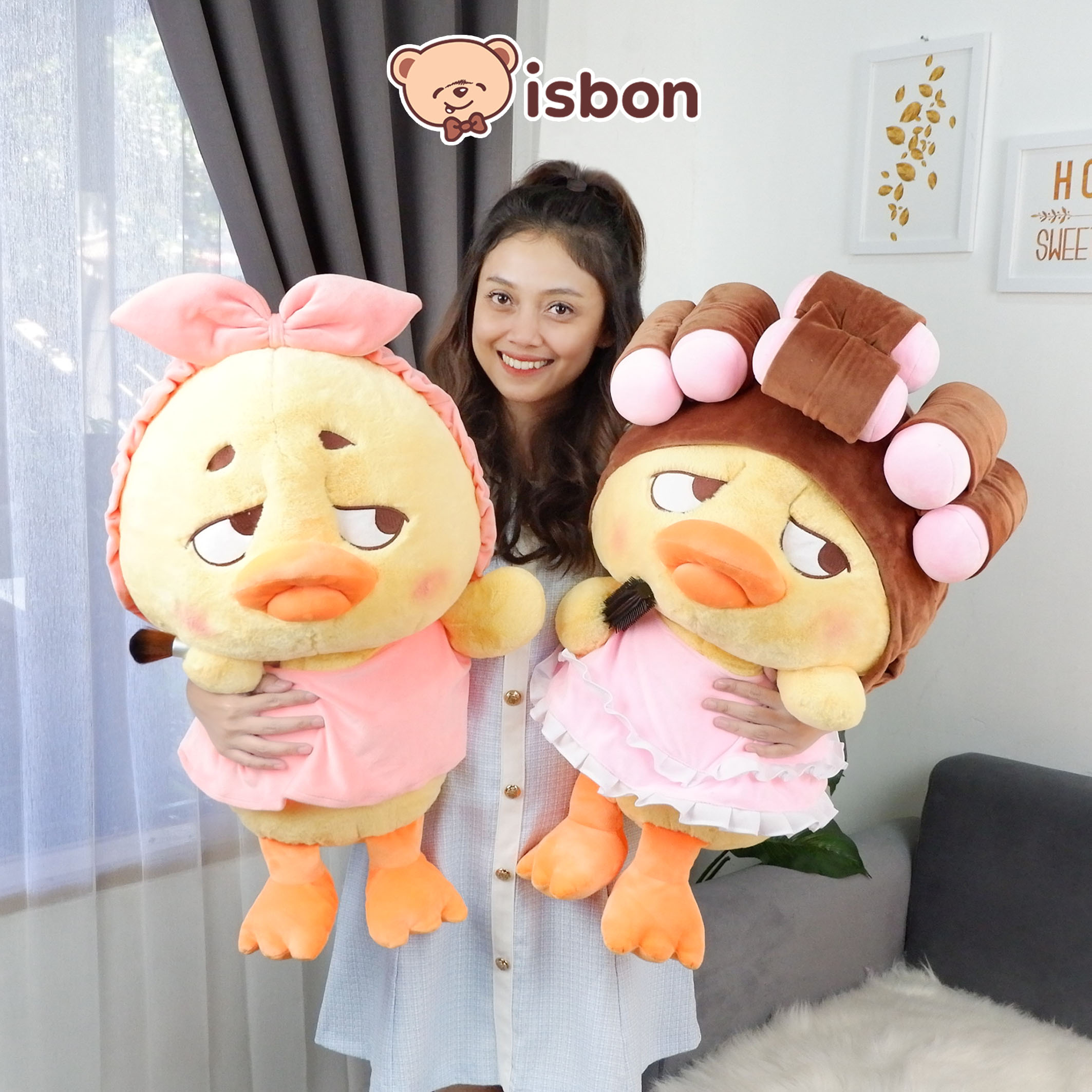 Istana Boneka Sad Duck Yellow Jumbo 21in Make up Roll Swimming Children's Toy Angry Expression Sneaky…