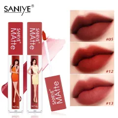 SANIYE【BPOM】9 Warna Lipstik Cair Tahan Air Tahan Lama Matte Cepat Kering Lip Tint L1270 4g