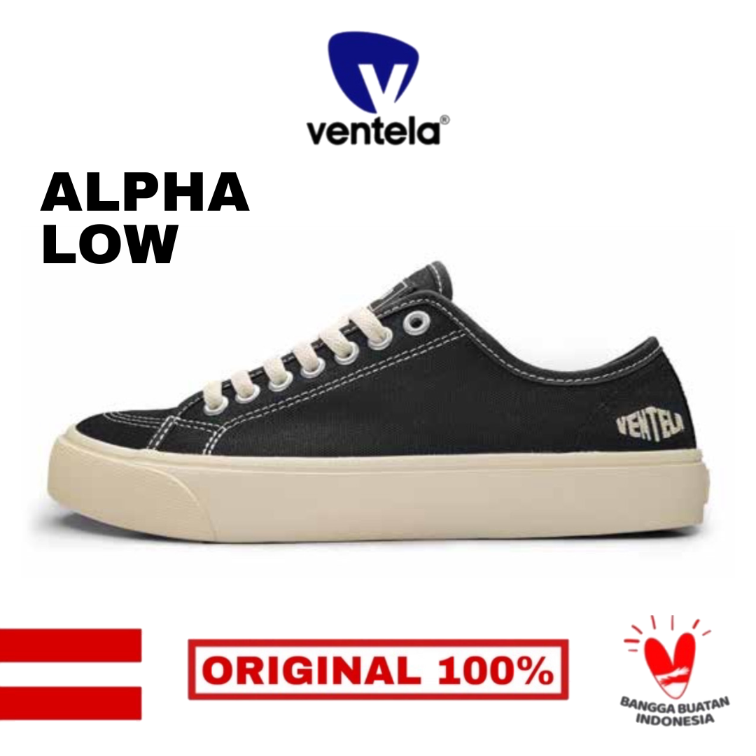 Ventela Alpha Low Black Natural [OFFICIAL] Harga  214,800 rupiah*Gratis Ongkir