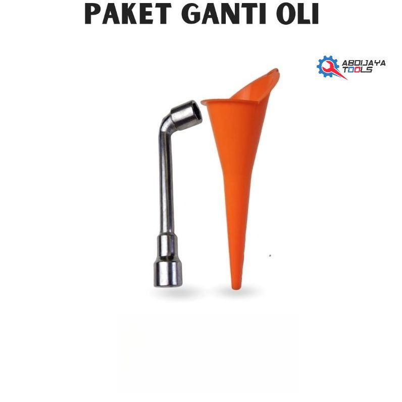 2 in 1 Oil Funnel & Shock Wrench L 12 Mm, Funnel and L Wrench to Open and Close the Oil Bolt. Harga 7,800 rupiah*Gratis Ongkir