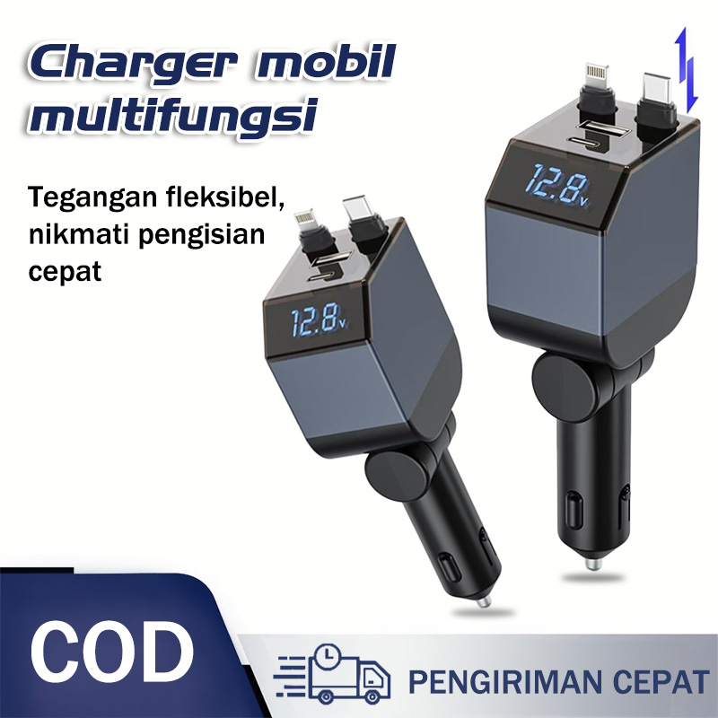 120W fast charging car charger & lightning fast charging 4 in 1 Type-C and iPhone Harga 59,900 rupiah*Gratis Ongkir