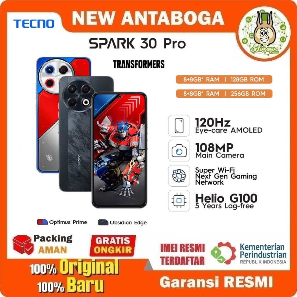 Tecno Spark 30 Pro 8/128 GB Garansi Resmi Harga 2,057,000 rupiah*Gratis Ongkir