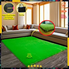 Karpet bulu rasfur ukuran 150x100x2.5cm isi busa Royal foam Anti. slip Premium  aesthetic mewah