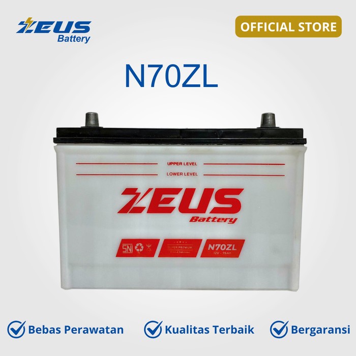 Zeus N70ZL (75D31L) Aki Mitsubishi Pajero Sport Aki Basah 12v 80Ah Harga 1,374,000 rupiah*Gratis Ongkir