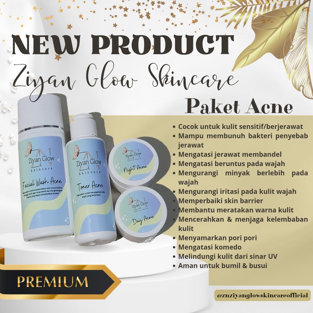 Ziyan Glow Skincare Acne Package for Acne-Prone and Sensitive Skin New N'Glow Skincare 100% Bpom